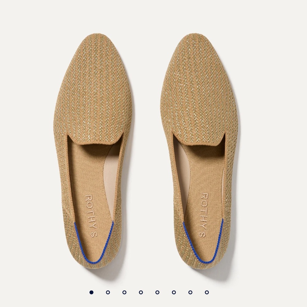 New in box! Rothy’s The Almond Loafer in Gold Stripe 10.5